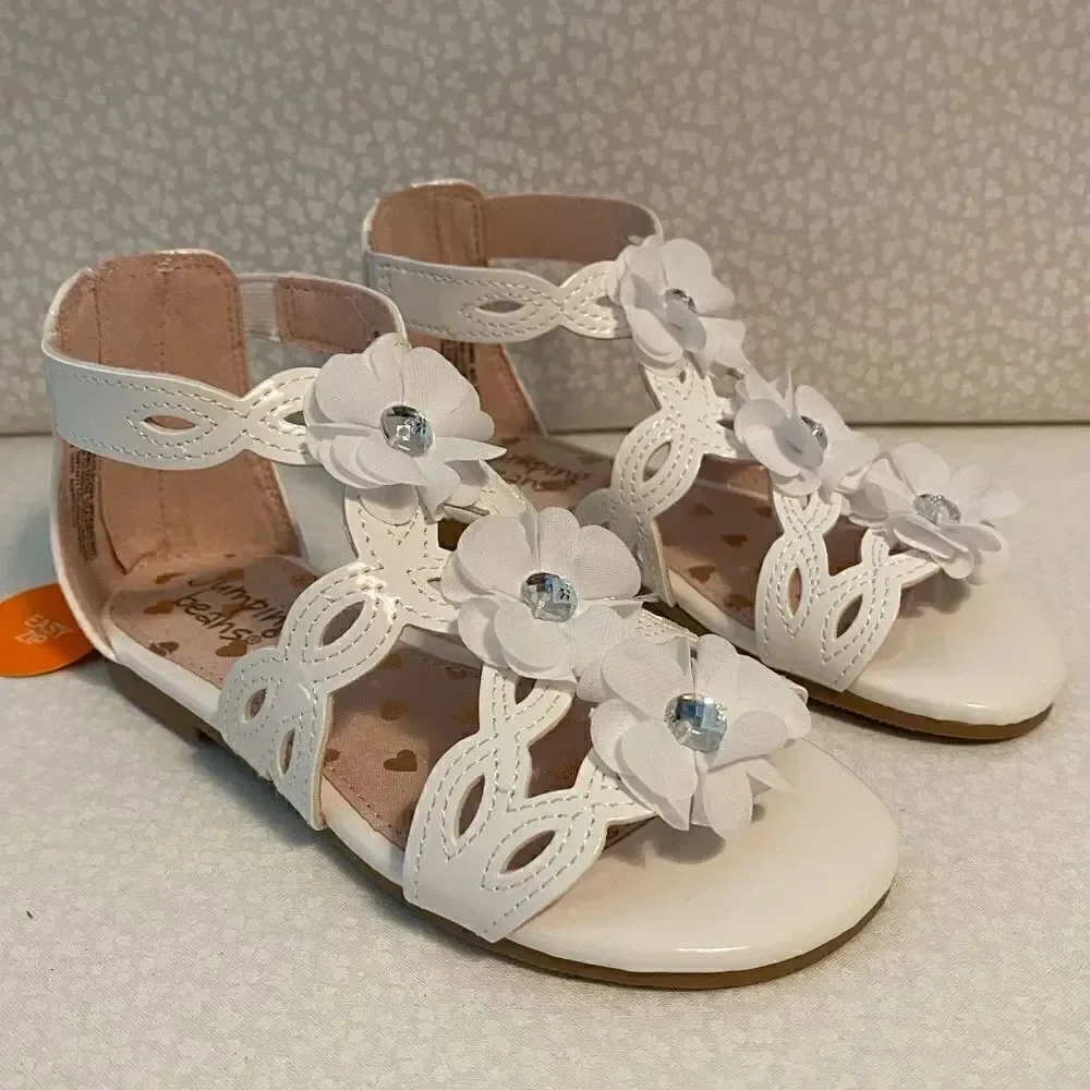 Jumping Beans Girls Size 9 Extrvagant Gladiator White Sandals